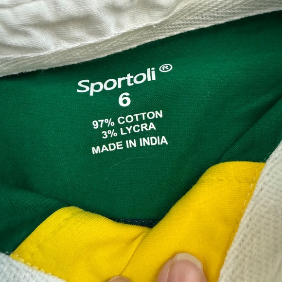 Sport oil Boy’s Green and Blue cotton Rugby Shirt with Classic Fit - Picture 3 of 7